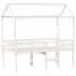 Cama alta con techo blanca madera maciza pino blanca 90x200