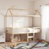 Cama alta con techo madera maciza de pino 90x190
