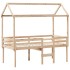 Cama alta con techo madera maciza de pino 90x190
