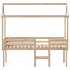 Cama alta con techo madera maciza de pino 90x190