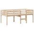 Cama alta con techo madera maciza de pino 90x190