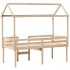 Cama alta con techo madera maciza de pino 90x190