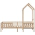 Estructura de cama con techo madera maciza de pino 90x200
