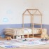 Estructura cama con techo madera maciza de pino 90x190