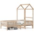 Estructura cama con techo madera maciza de pino 90x190