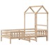 Estructura cama con techo madera maciza de pino 90x190