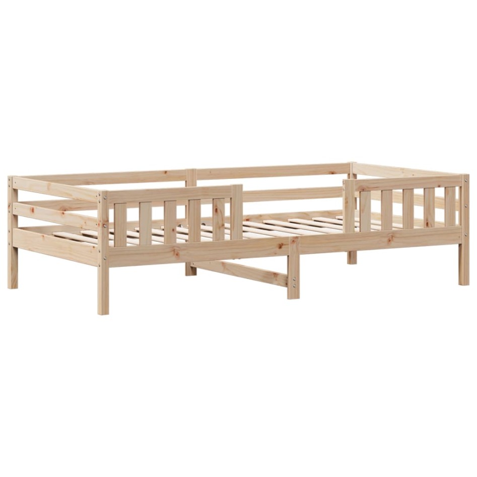 Estructura cama con techo madera maciza de pino 90x190