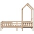 Estructura cama con techo madera maciza de pino 90x190