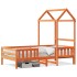 Estructura cama con techo madera maciza pino marrón 90x190