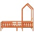 Estructura cama con techo madera maciza pino marrón 90x190