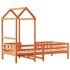 Estructura cama con techo madera maciza pino marrón 90x190