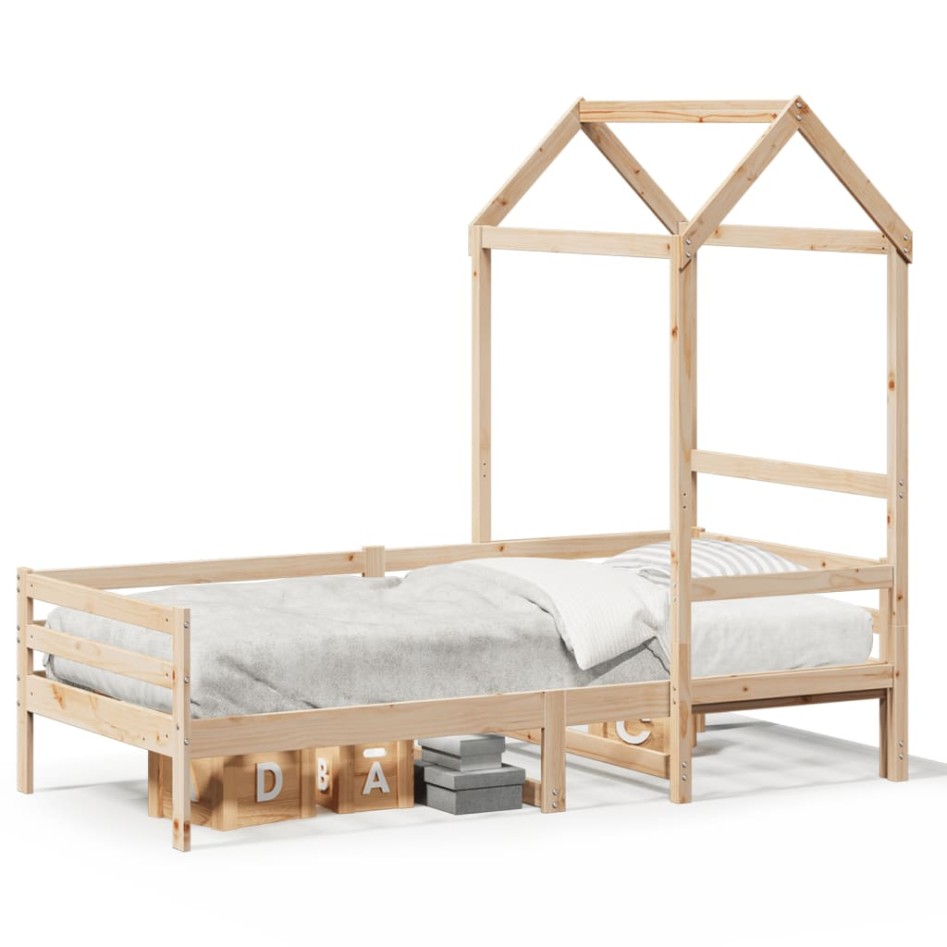 Sofá cama con techo madera maciza de pino 90x200