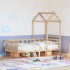 Sofá cama con techo madera maciza de pino 90x190