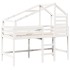 Cama alta escalera y techo madera maciza pino blanca 80x200