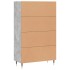 Aparador alto madera de ingeniería gris hormigón 69,5x31x115