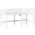 Cama alta escalera y techo madera maciza pino blanca 80x200