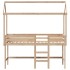 Cama alta con escalera y techo madera maciza de pino 90x200