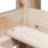 Cama alta con escalera y techo madera maciza de pino 90x200
