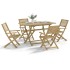 Juego de comedor de jardín 5 piezas madera maciza de