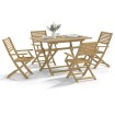 Juego de comedor de jardín 5 piezas madera maciza de acacia