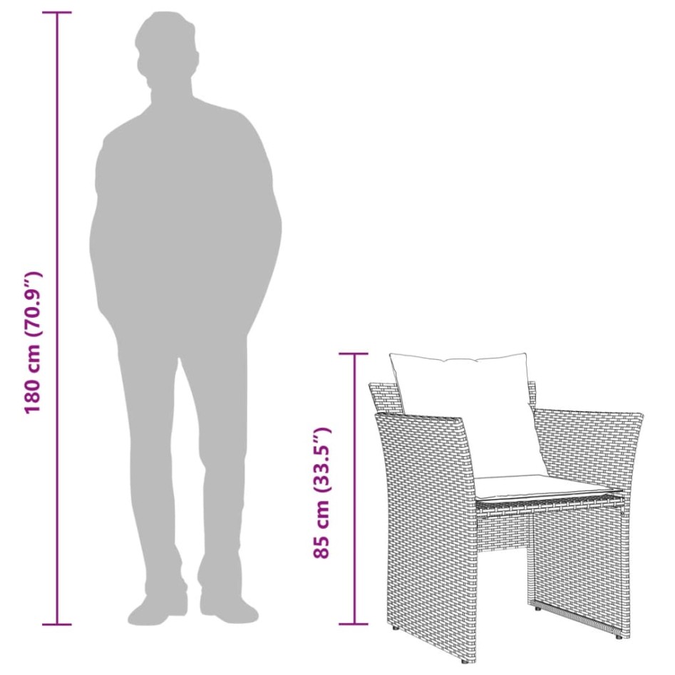 Sillón de jardín con reposapiés ratán sintético