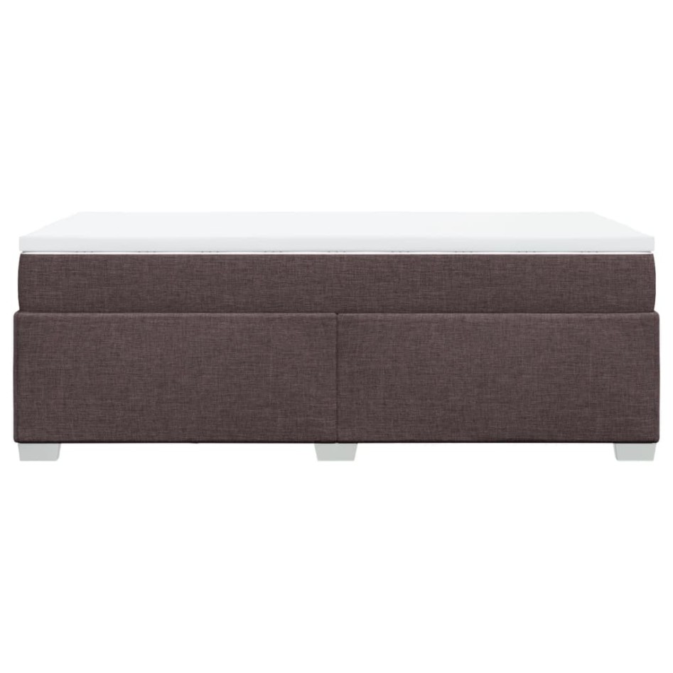 Cama box spring con colchón tela marrón oscuro 90x190