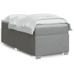 Cama box spring con colchón tela gris claro 90x200 cm