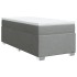 Cama box spring con colchón tela gris claro 90x200