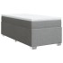 Cama box spring con colchón tela gris claro 100x200