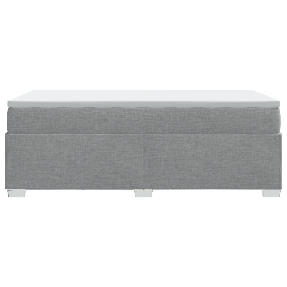 Cama box spring con colchón tela gris claro 100x200