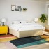 Cama box spring con colchón tela color crema 180x200