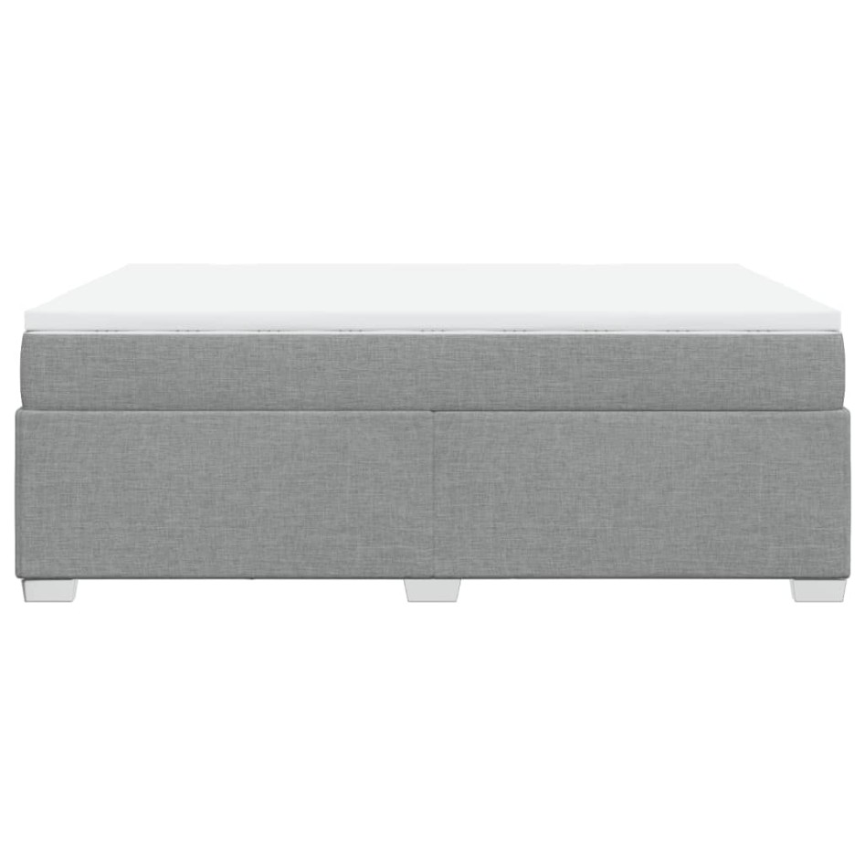 Cama box spring con colchón tela gris claro 140x200