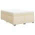 Cama box spring con colchón tela color crema 140x200