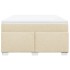 Cama box spring con colchón tela color crema 140x200