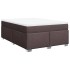 Cama box spring con colchón tela marrón oscuro 140x200