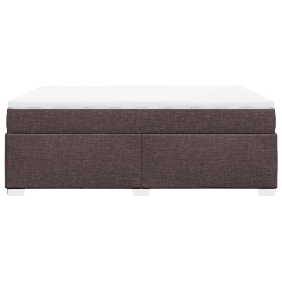 Cama box spring con colchón tela marrón oscuro 140x200