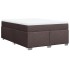 Cama box spring con colchón tela marrón oscuro 140x200