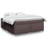 Cama box spring con colchón tela marrón oscuro 180x200