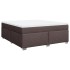 Cama box spring con colchón tela marrón oscuro 180x200