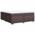 Cama box spring con colchón tela marrón oscuro 180x200