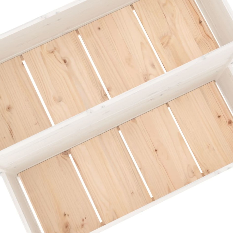 Jardinera de madera de pino maciza blanca 110x84x75