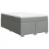 Cama box spring con colchón tela gris claro 120x200