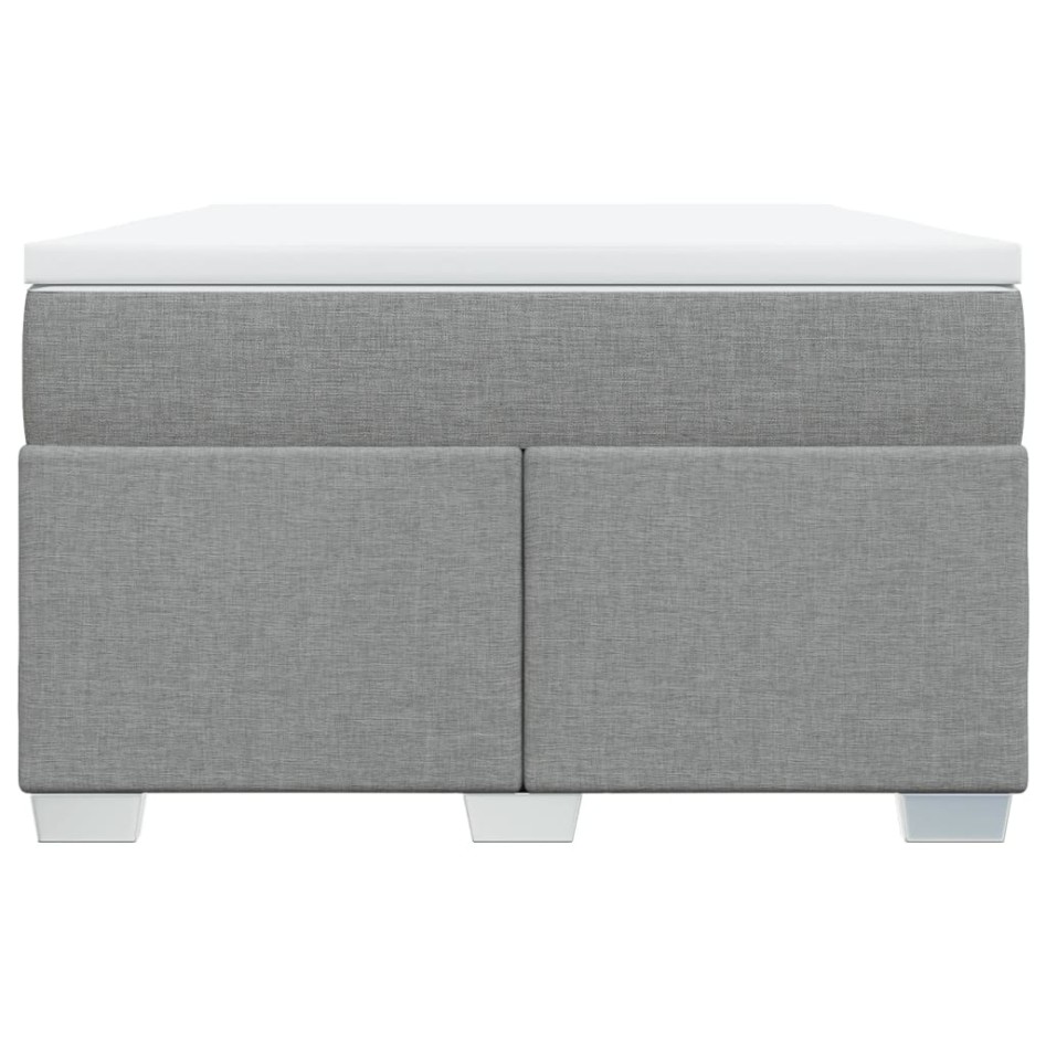 Cama box spring con colchón tela gris claro 120x200