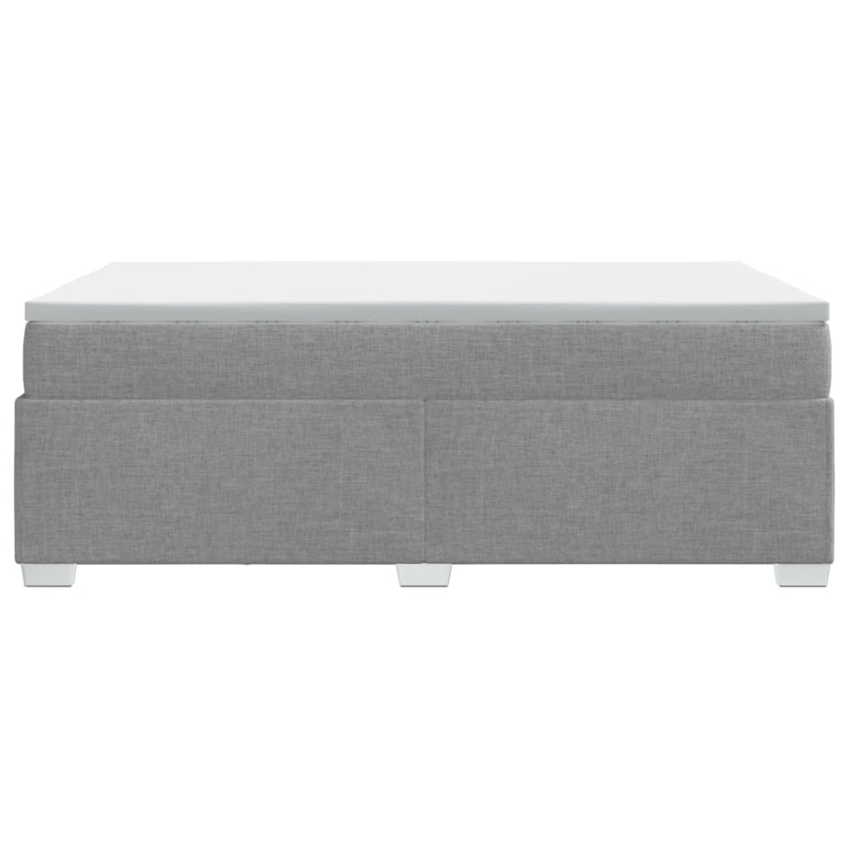 Cama box spring con colchón tela gris claro 120x200