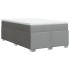 Cama box spring con colchón tela gris claro 120x200