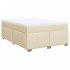 Cama box spring con colchón tela color crema 160x200