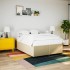 Cama box spring con colchón tela color crema 160x200