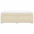 Cama box spring con colchón tela color crema 140x190