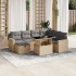 Set de sofás de jardín y cojines 8 piezas ratán sintético