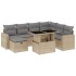 Set de sofás de jardín y cojines 8 piezas ratán sintético